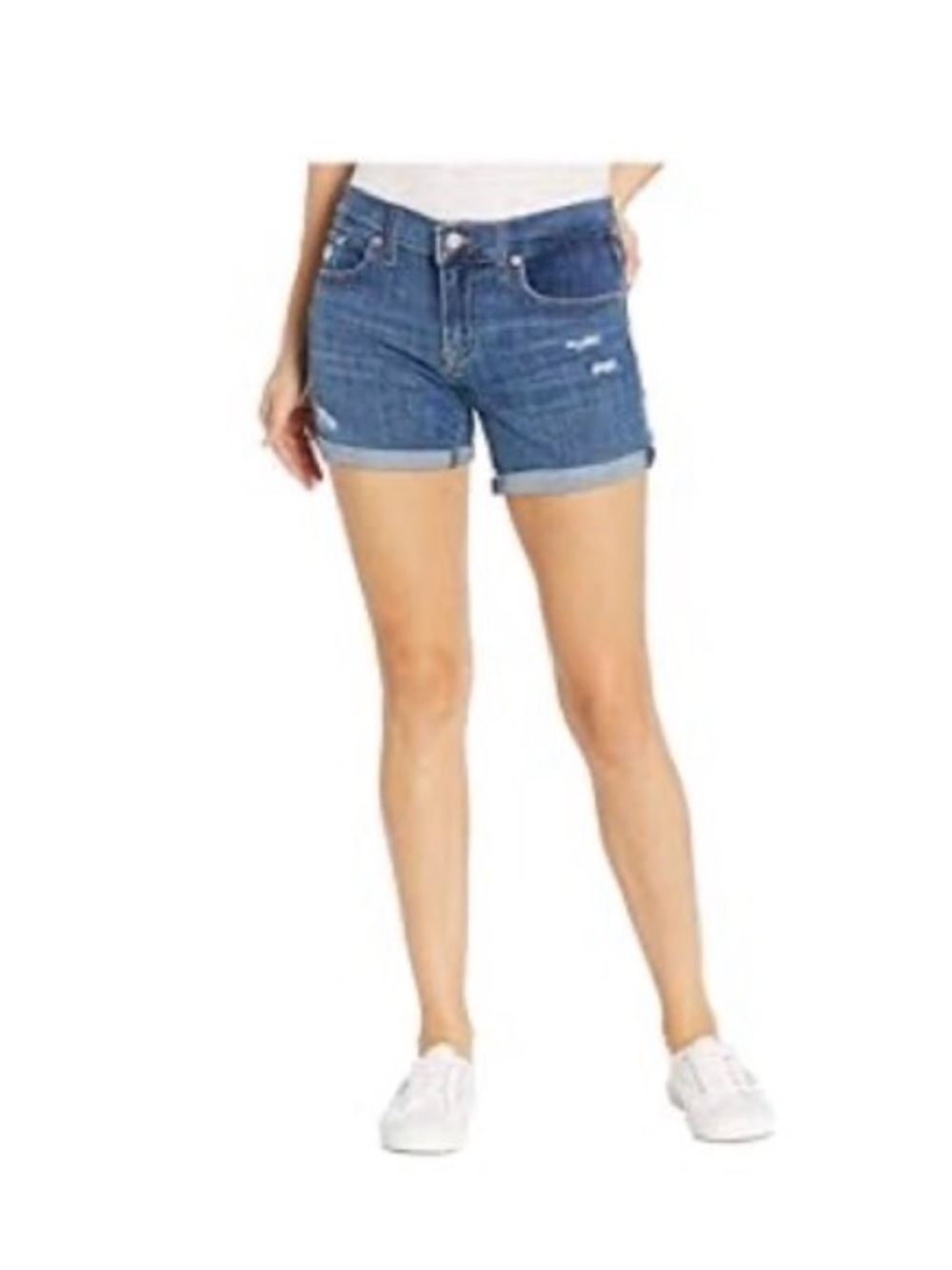 Levi's Mid-Length Denim Destroyed Shorts In “Hawaii Blue” - Sz 29 - Orig. $55
